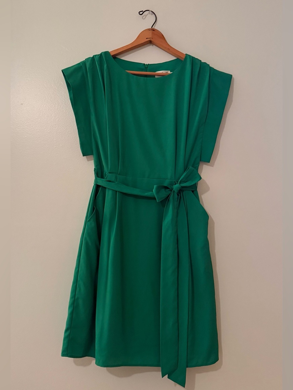 Eliza J Emerald Green Tie-Belt Midi Dress